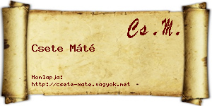 Csete Máté névjegykártya