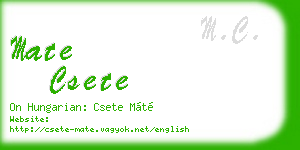 mate csete business card