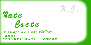 mate csete business card